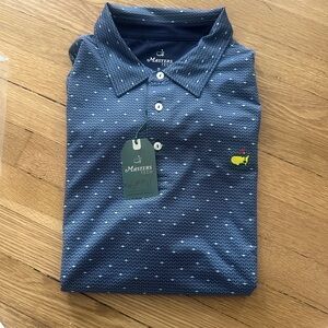 Masters Navy Polo with Pattern